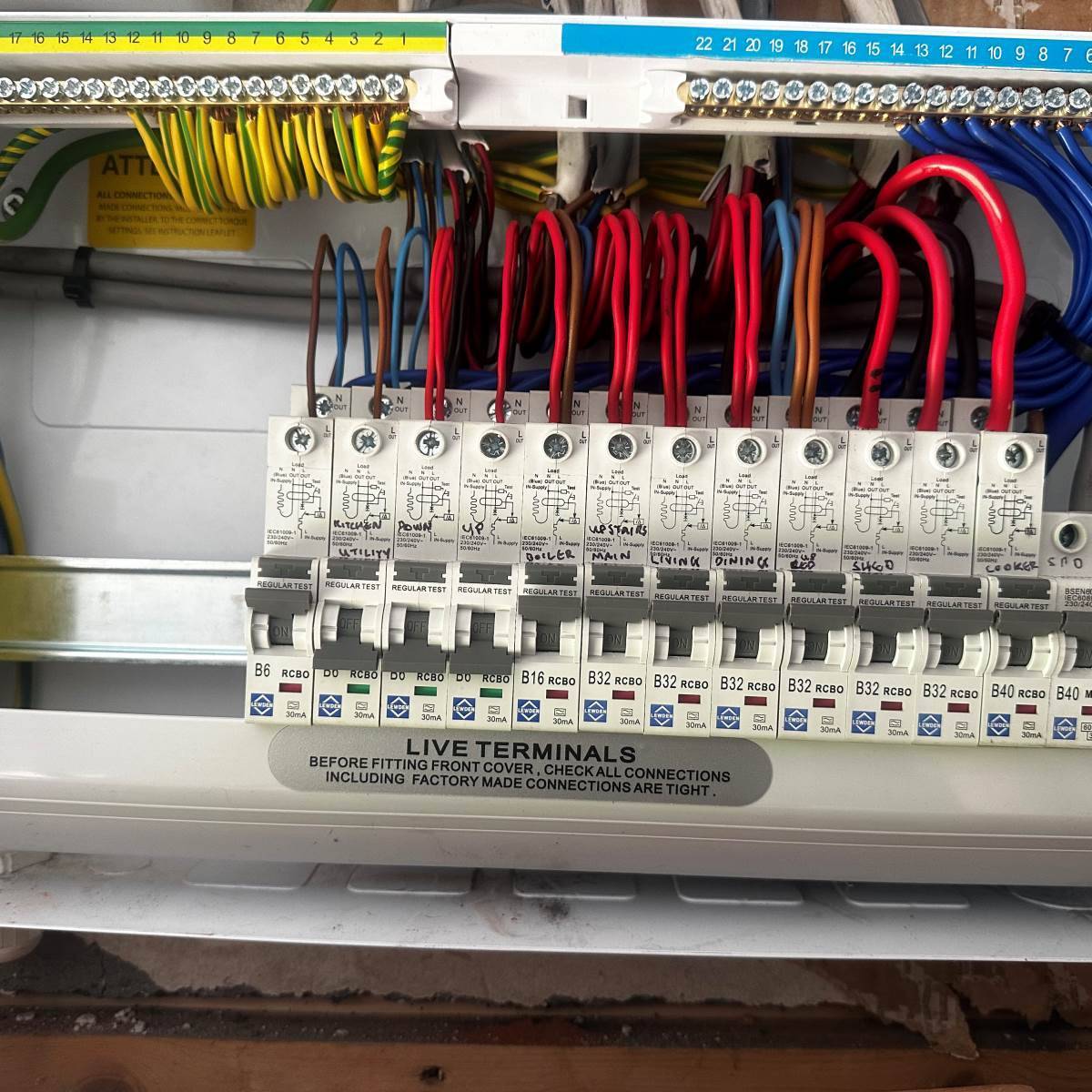 Domestic consumer unit and socket installation in Somerset home