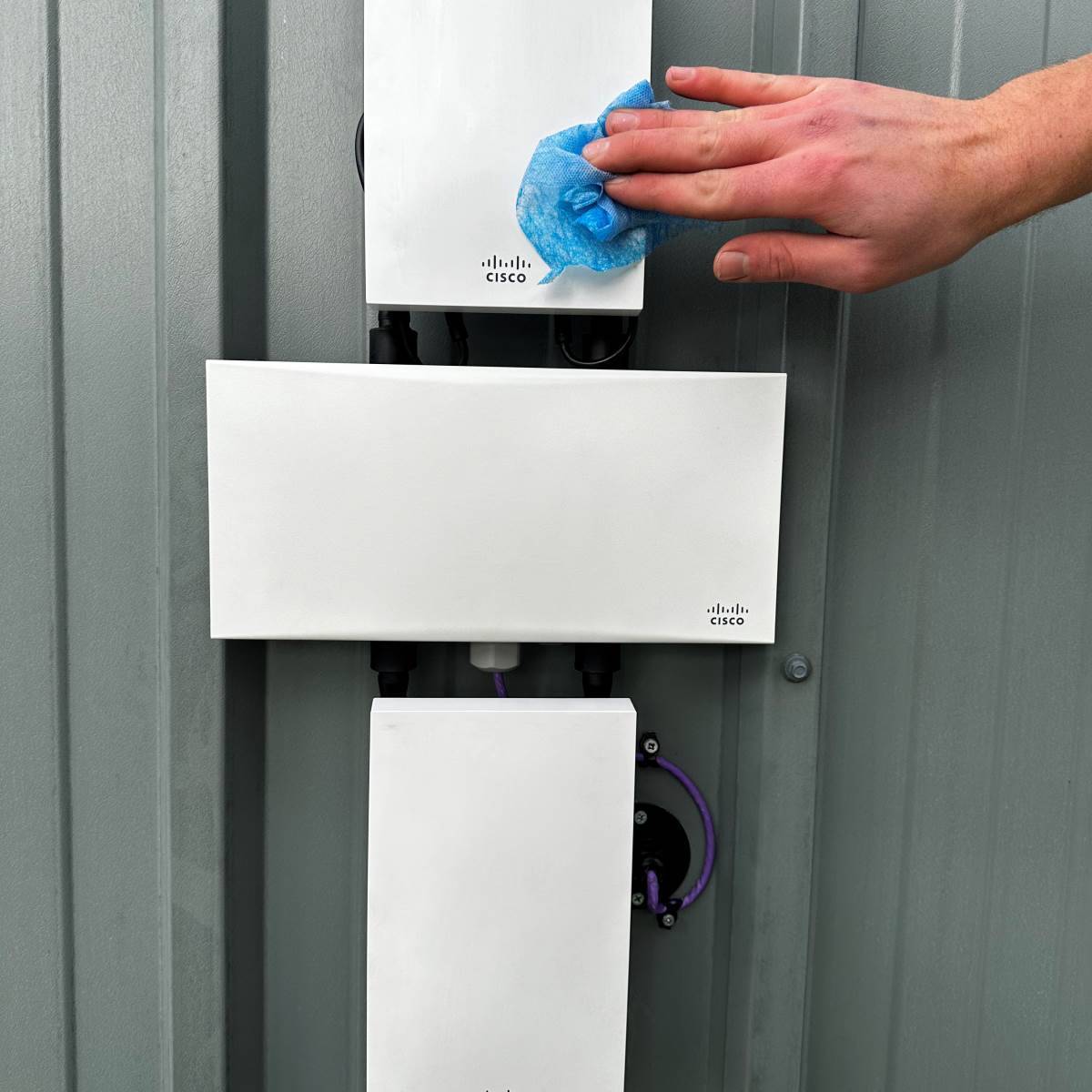 Structured Cat6 data cabling installation in server room