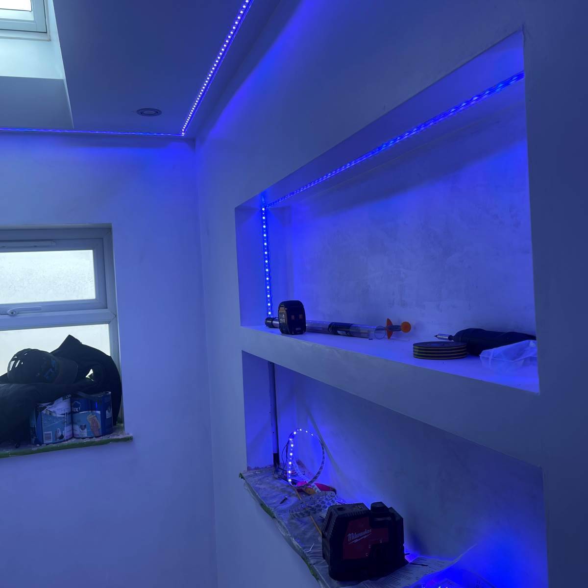 LED strip lighting installation