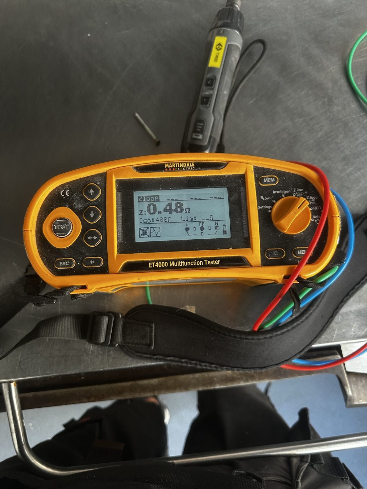 Martindale ET4000 multifunction tester during EICR inspection